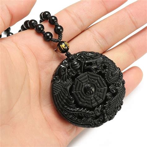 Charcoal black obsidian talisman